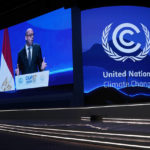 
              Simon Stiell, U.N. climate chief, speaks during a closing plenary session at the COP27 U.N. Climate Summit, Sunday, Nov. 20, 2022, in Sharm el-Sheikh, Egypt. (AP Photo/Peter Dejong)
            