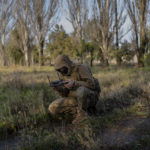 
              A Ukrainian serviceman flies a drone during an operation against Russian positions, Kherson region of southern Ukraine, Saturday, Nov. 19, 2022. (AP Photo/ Bernat Armangue)
            