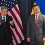 
              U.S. Secretary of State Antony Blinken, left, meets Ukraine's Foreign Minister Dmytro Kuleba on the sidelines of ASEAN summit held in Phnom Penh, Cambodia, Saturday, Nov. 12, 2022. (Cindy Liu/Pool Photo via AP)
            