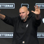 
              Pennsylvania Lt. Gov. John Fetterman, Democratic candidate for U.S. Senate from Pennsylvania, waves to supporters after addressing an election night party in Pittsburgh, Wednesday, Nov. 9, 2022. (AP Photo/Gene J. Puskar)
            