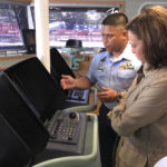 In this photo provided by the Philippine Coast Guard, U.S. Vice President Kamala Harris, right, is given a tour on board the Philippine Coast Guard BRP Teresa Magbanua (MRRV-9701) during her visit to Puerto Princesa, Palawan province, western Philippines on Tuesday, Nov. 22, 2022. Harris visited a western Philippines island province at the edge of the South China Sea on Tuesday to amplify America's support to its treaty ally and underline U.S. interest in freedom of navigation in the disputed waters, where it has repeatedly chastised China for belligerent actions. (Philippine Coast Guard via AP)