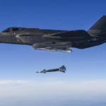 
              In this photo provided by South Korean Defense Ministry, South Korean Air Force F-35 fighter jet fires a GBU-12 aerial laser-guided bomb at a firing range near its land border with North Korea, South Korea, Friday, Nov. 18, 2022. Later Friday, South Korea's military said its F-35 fighter jets conducted drills simulating aerial strikes on North Korean mobile missile launchers at a firing range near its land border with North Korea. It said a group of eight South Korean and U.S. fighter jets separately performed flight training off the Korean Peninsula's east coast. (South Korean Defense Ministry via AP)
            