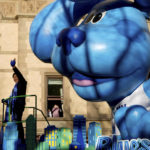 Host of Blue's Clues Joshua Dela Cruz waves from the Blue's Clues & You! float as it makes its way down Central Park West during the Macy's Thanksgiving Day Parade, Thursday, Nov. 24, 2022, in New York. (AP Photo/Julia Nikhinson)