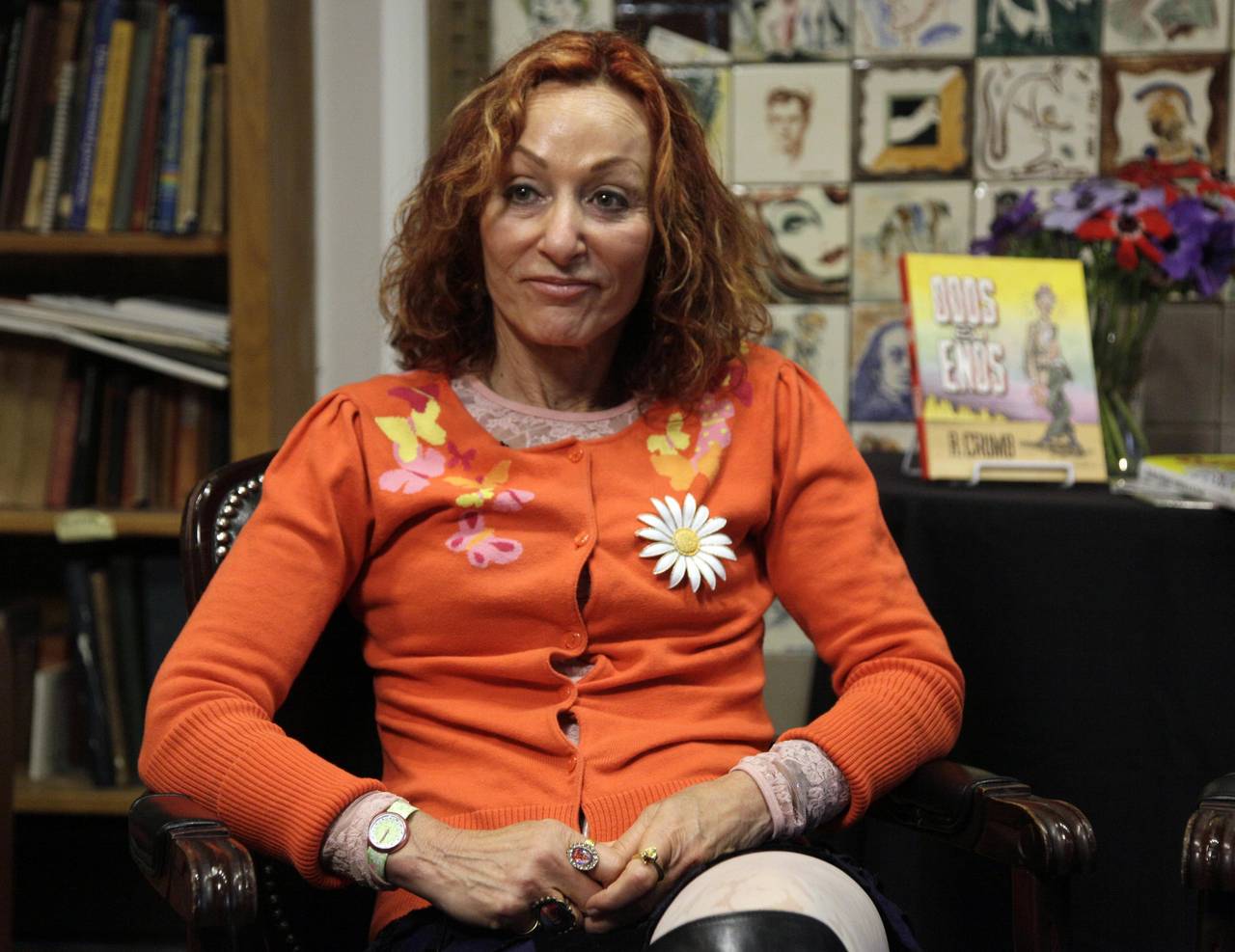 FILE - Comics illustrator Aline Kominsky-Crumb appears during an interview at the Society of Illust...