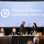 
              The Democratic National Committee Rules and Bylaws Committee discuss proposed changes to the primary system during a meeting at the Omni Shoreham Hotel on Friday, Dec. 2, 2022, in Washington. (AP Photo/Nathan Howard)
            