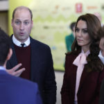 
              Britain's Prince William and Kate, Princess of Wales speak with startup companies that work at Greentown Labs as they tour the location for a view of green technologies developed in Somerville, Mass. Thursday, Dec. 1 2022. The Prince and Princess of Wales will attend the Earthshot Prize Awards Ceremony in Boston on Friday, according to the Royal Household.  (CJ Gunter Pool Photo via AP)
            
