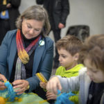 
              Under Secretary of State for Political Affairs Victoria Nuland, plays with children who have been driven from their homes in the country's eastern and southern regions because of the war, in Kyiv, Ukraine, Saturday, Dec. 3, 2022. (AP Photo/Roman Gritsyna)
            