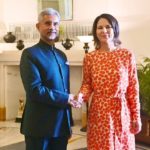 
              In this photo provided by Indian Foreign Minister S. Jaishankar's Twitter handle, Jaishankar and German Foreign Minister Annalena Baerbock, pose for a photograph during their meeting in New Delhi, India, Monday, Dec.5, 2022. (Indian Foreign Minister S. Jaishankar's Twitter handle via AP)
            