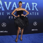 
              Zoe Saldana arrives at the U.S. premiere of "Avatar: The Way of Water," Monday, Dec. 12, 2022, at Dolby Theatre in Los Angeles. (Photo by Jordan Strauss/Invision/AP)
            