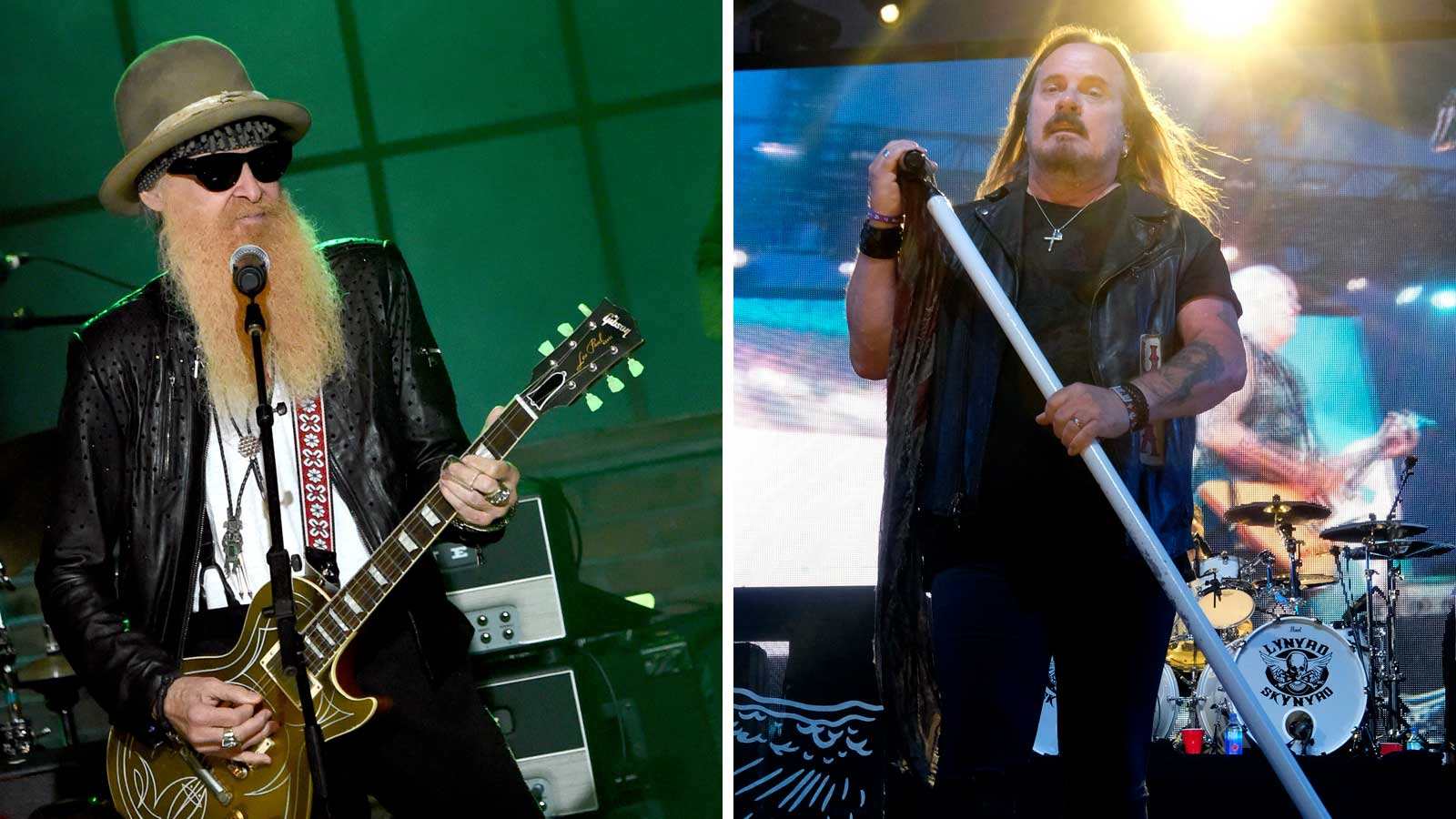 From left, Billy Gibbons of ZZ Top and Johnny Van Zant of Lynyrd Skynyrd (Getty Images File Photos)...