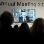 
              Former U.S. Secretary of State Henry Kissinger appears on screen a panel during the annual meeting of the World Economic Forum, in Davos, Switzerland Tuesday, Jan. 17, 2023. The annual meeting of the World Economic Forum is taking place in Davos from Jan. 16 until Jan. 20, 2023. (AP Photo/Markus Schreiber)
            