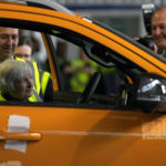 
              U.S. Treasury Secretary Janet Yellen looks into the interior of newly build vehicle during her tour at the Ford Assembling Plant in Pretoria, South Africa, Thursday, Jan. 26, 2023. (AP Photo/Themba Hadebe)
            