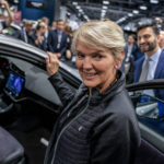 
              Energy Secretary Jennifer Granholm, center, and and White House national climate adviser Ali Zaidi, right, look at electric vehicles during a visit to the Washington Auto Show in Washington, Wednesday, Jan. 25, 2023. (AP Photo/Andrew Harnik)
            
