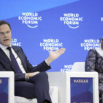 
              Prime Minister of the Netherlands Mark Rutte, left, speaks beside President of Tanzania Samia Suluhu Hassan, right, at the World Economic Forum in Davos, Switzerland Thursday, Jan. 19, 2023. The annual meeting of the World Economic Forum is taking place in Davos from Jan. 16 until Jan. 20, 2023. (AP Photo/Markus Schreiber)
            