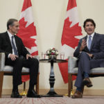 
              Canadian Prime Minister Justin Trudeau, right, meets with the Chairman and CEO of Bimbo Group Daniel Servitje Montull Monday, Jan. 9, 2023, in Mexico City, Mexico. (Adrian Wyld/The Canadian Press via AP)
            