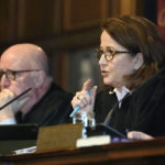 
              FILE - Indiana Chief Justice Loretta Rush speaks during a Supreme Court hearing, Thursday, Jan. 19, 2023, in Indianapolis. Indiana's high court will not immediately take up a religious-freedoms challenge to the state's abortion ban, leaving that decision for now with an appeals court, documents from Monday, Jan. 30 show. (AP Photo/Darron Cummings, Pool, File)
            