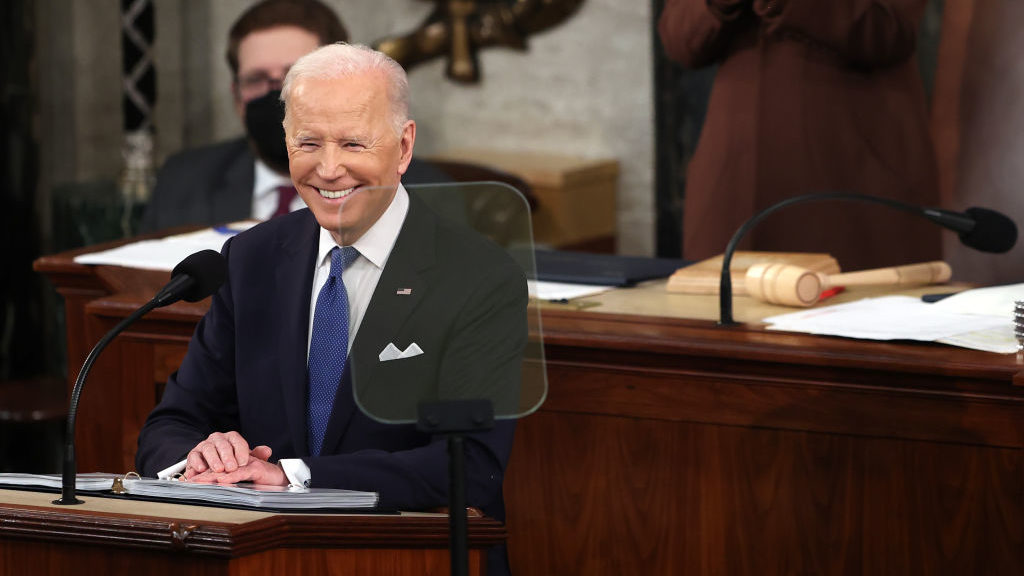 President Biden gives his State of the Union address during a joint session of Congress at the U.S....