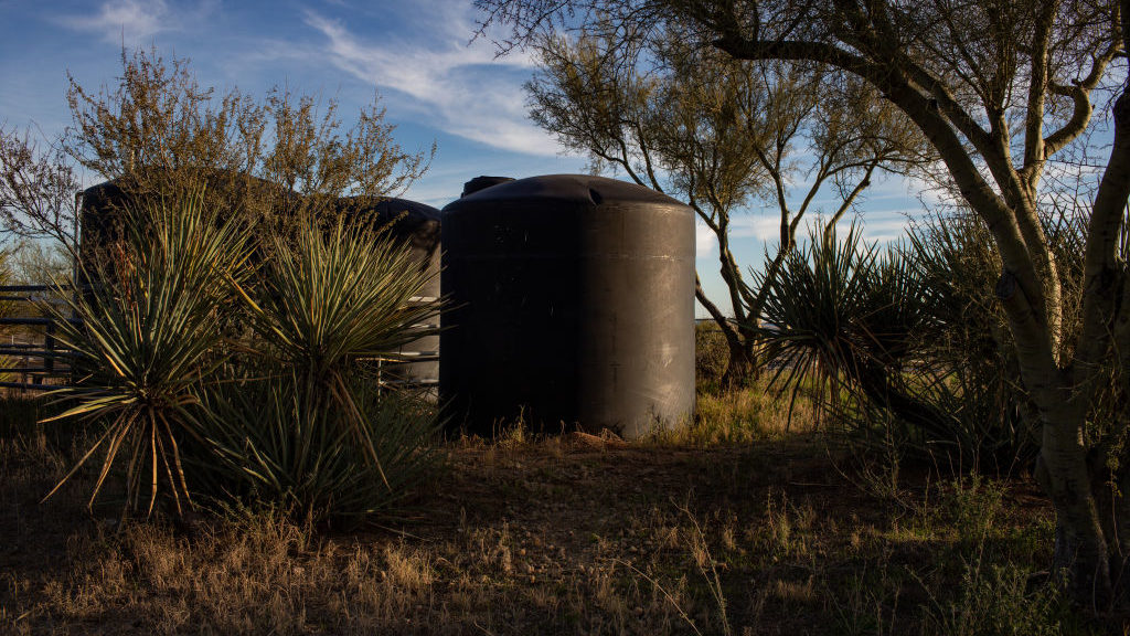 A water tank at Miller Ranch in Rio Verde Foothills, Arizona, U.S. on January 7, 2023....