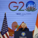 
              U.S. Treasury Secretary Janet Yellen speaks during a press conference at the G-20 financial conclave on the outskirts of Bengaluru, India, Thursday, Feb. 23, 2023. (AP Photo/Aijaz Rahi)
            