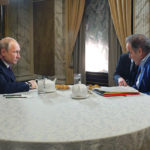 
              Russian President Vladimir Putin, left, speaks during an interview with American movie director Oliver Stone for a documentary in the Kremlin in Moscow, Russia, on Wednesday, June 19, 2019. Putin sent Russian forces into Ukraine on Feb. 24, 2022, and appears determined to prevail. (Alexei Druzhinin, Sputnik, Kremlin Pool Photo via AP, File)
            