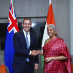 
              In this handout photo released by Indian Finance Ministry, Australia's Treasurer Jim Chalmers, left, meets with Indian Finance Minister Nirmala Sitharaman on the sidelines of G-20 financial conclave on the outskirts of Bengaluru, India, Saturday, Feb. 25, 2023. (Indian Finance Ministry via AP)
            