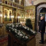 
              Russian President Vladimir Putin attends a Christmas service at the Annunciation Cathedral in Kremlin in Moscow, Russia, on Friday, Jan. 6, 2023. Orthodox Christians celebrate Christmas on Jan. 7, in accordance with the Julian calendar. Putin sent Russian forces into Ukraine on Feb. 24, 2022, and appears determined to prevail. (Mikhail Klimentyev, Sputnik, Kremlin Pool Photo via AP, File)
            