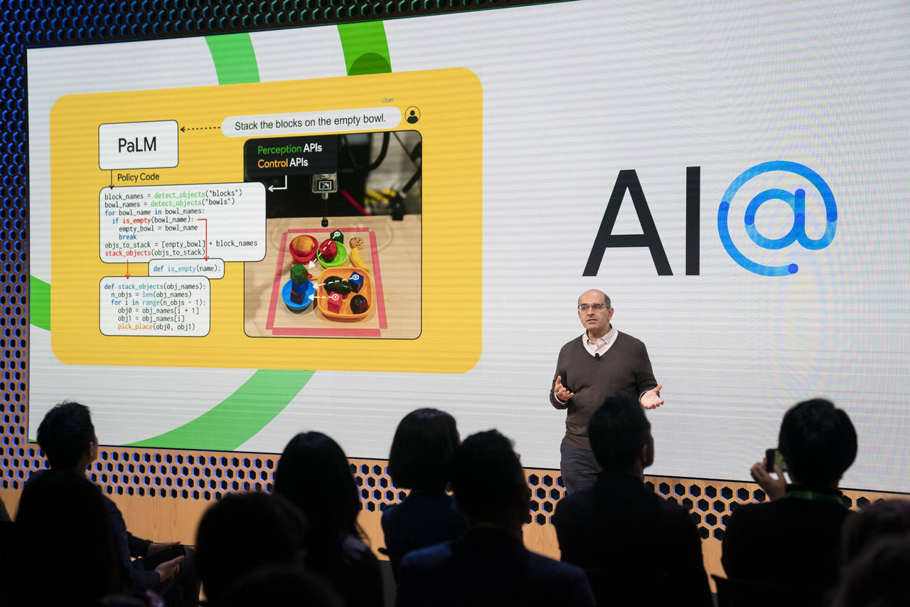 FILE - Zoubin Ghahramani, vice president of research at Google, speaks at the Google AI@ event on W...