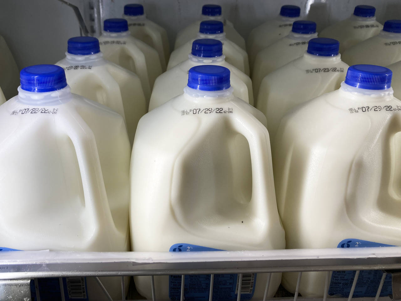 FILE - Milk is displayed at a grocery store in Philadelphia, Tuesday, July 12, 2022. Food and Drug ...