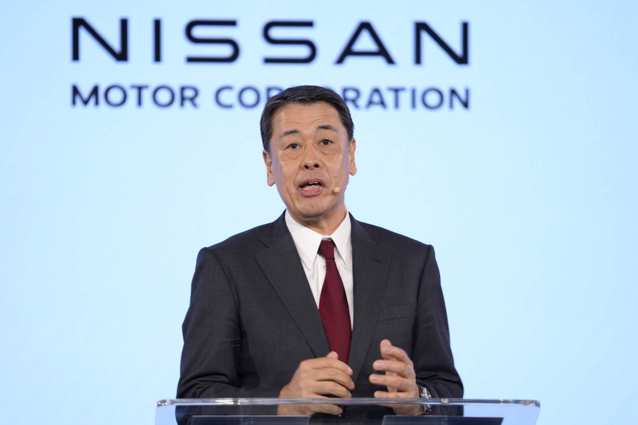 FILE - Nissan Chief Executive Makoto Uchida speaks during a Renault Nissan Mitsubishi press confere...