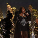 
              Lizzo performs a medley at the 65th annual Grammy Awards on Sunday, Feb. 5, 2023, in Los Angeles. (AP Photo/Chris Pizzello)
            