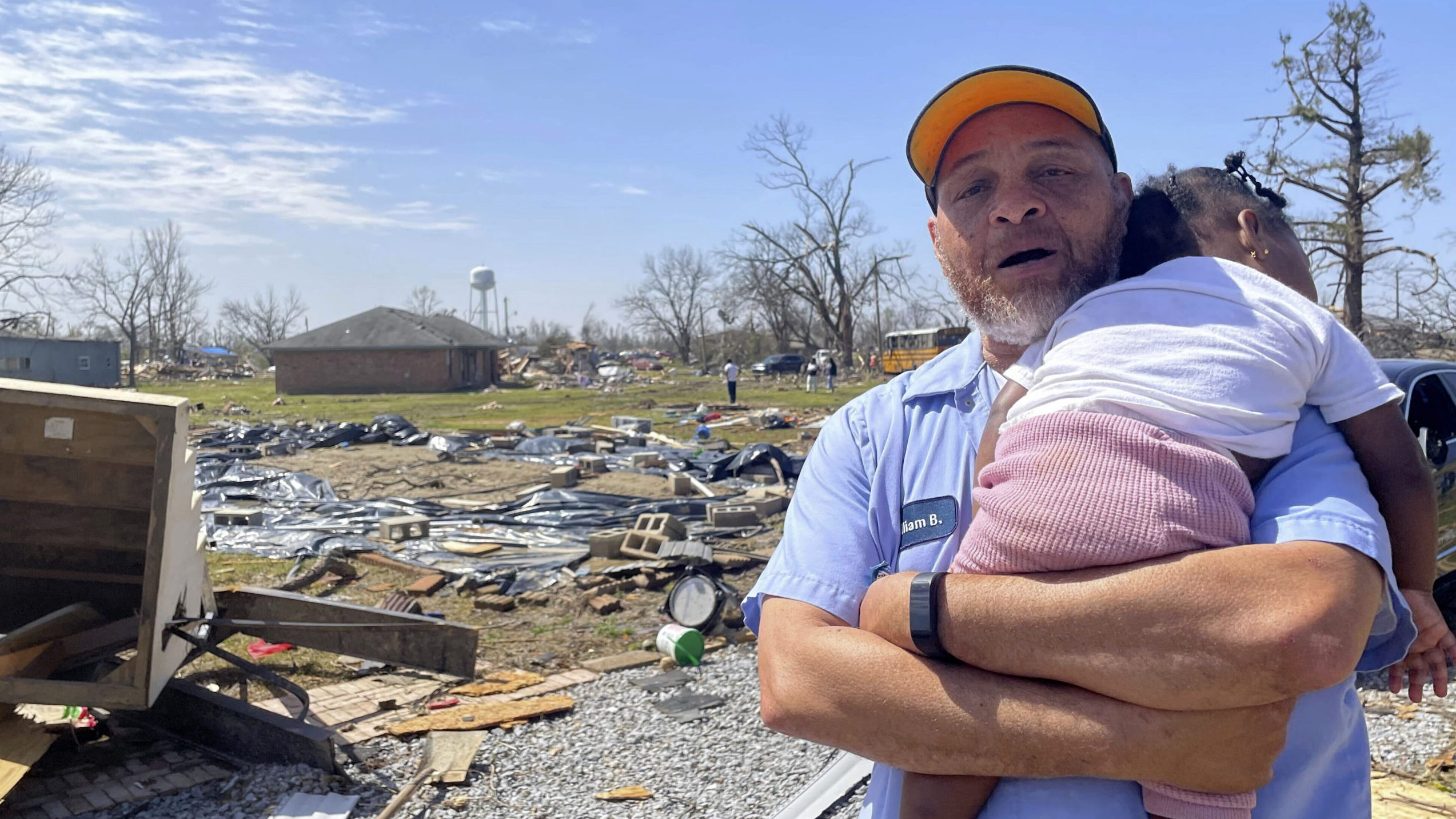 William Barnes talks about the damage to his property on Saturday, March 25, 2023 in Silver City, M...