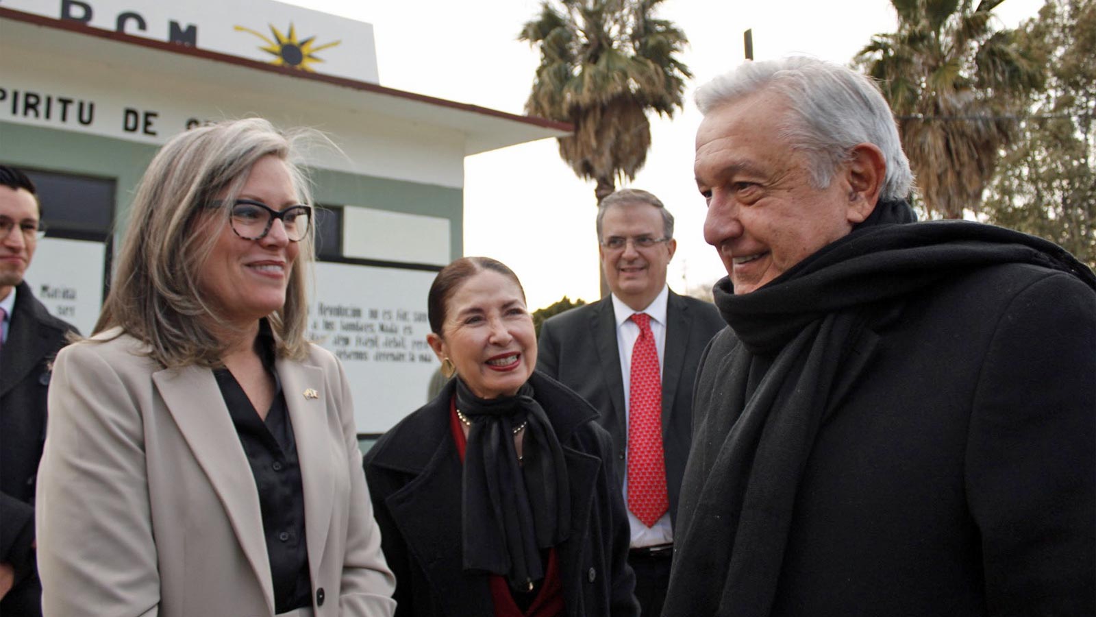 Arizona Gov. Katie Hobbs met with President Andrés Manuel López Obrador and other Mexican officia...