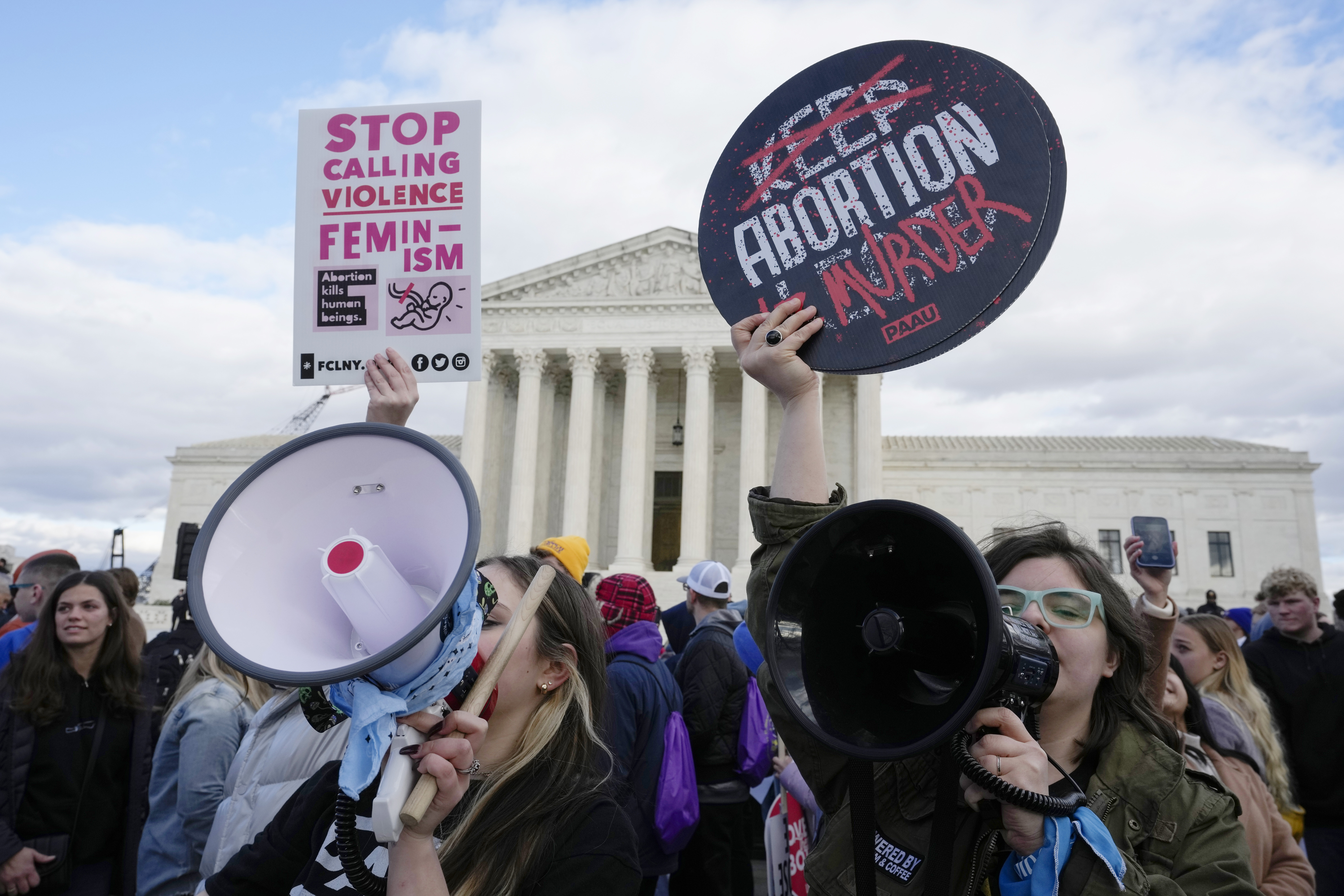FILE - Anti-abortion demonstrators rally outside of the U.S. Supreme Court during the March for Lif...