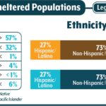 Graphic showing ethnicity of people experiencing homelessness in Phoenix, Arizona, metro region.