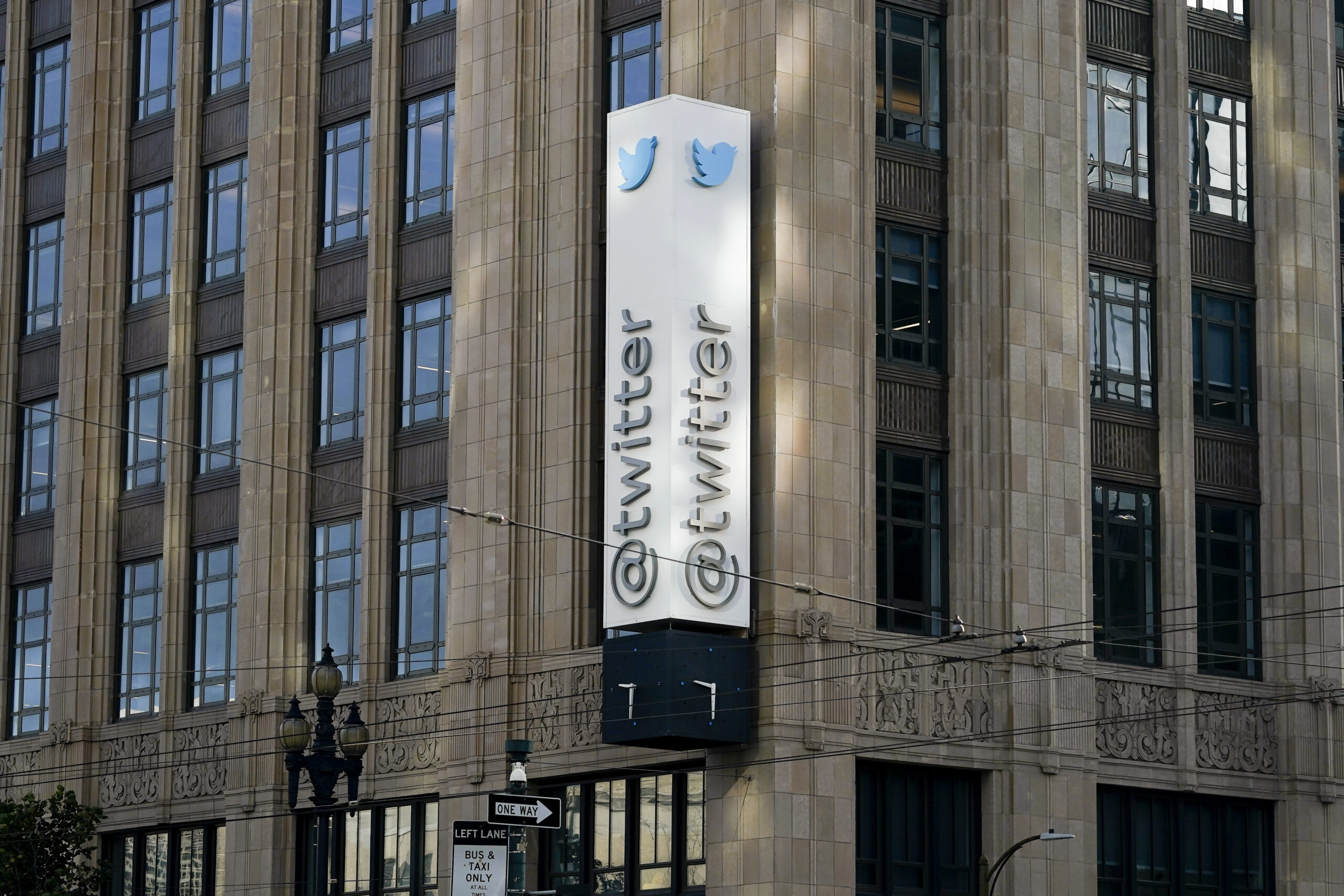 FILE - Twitter headquarters is shown in San Francisco on Nov. 4, 2022. Elon Musk has hinted that Tw...