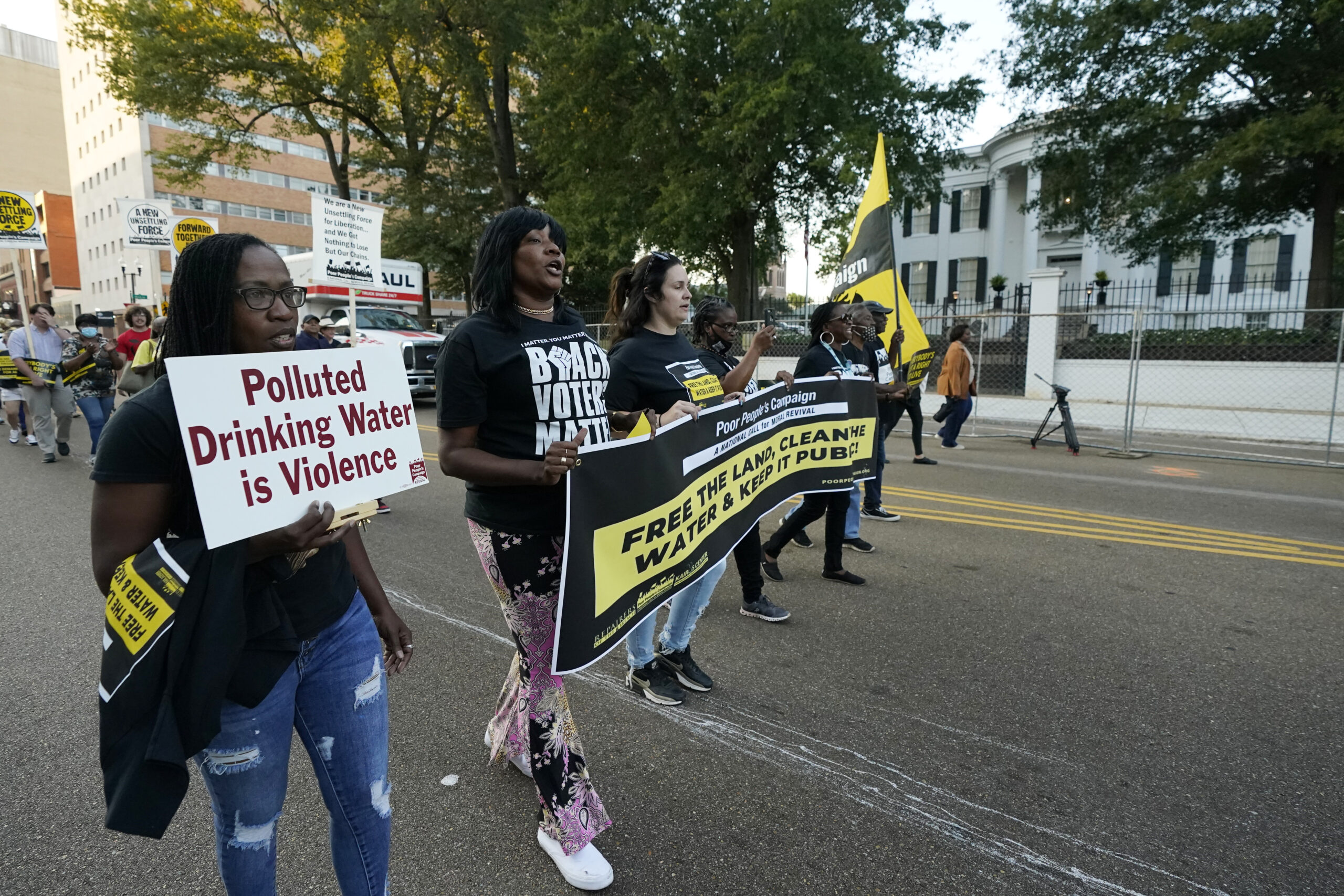 FILE - Jackson residents and supporters march with members of the Poor People's Campaign of Mississ...
