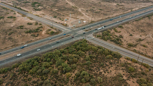Aerial view of Riggs Road and State Route 347 interchange. (Arizona Department of Transportation Ph...