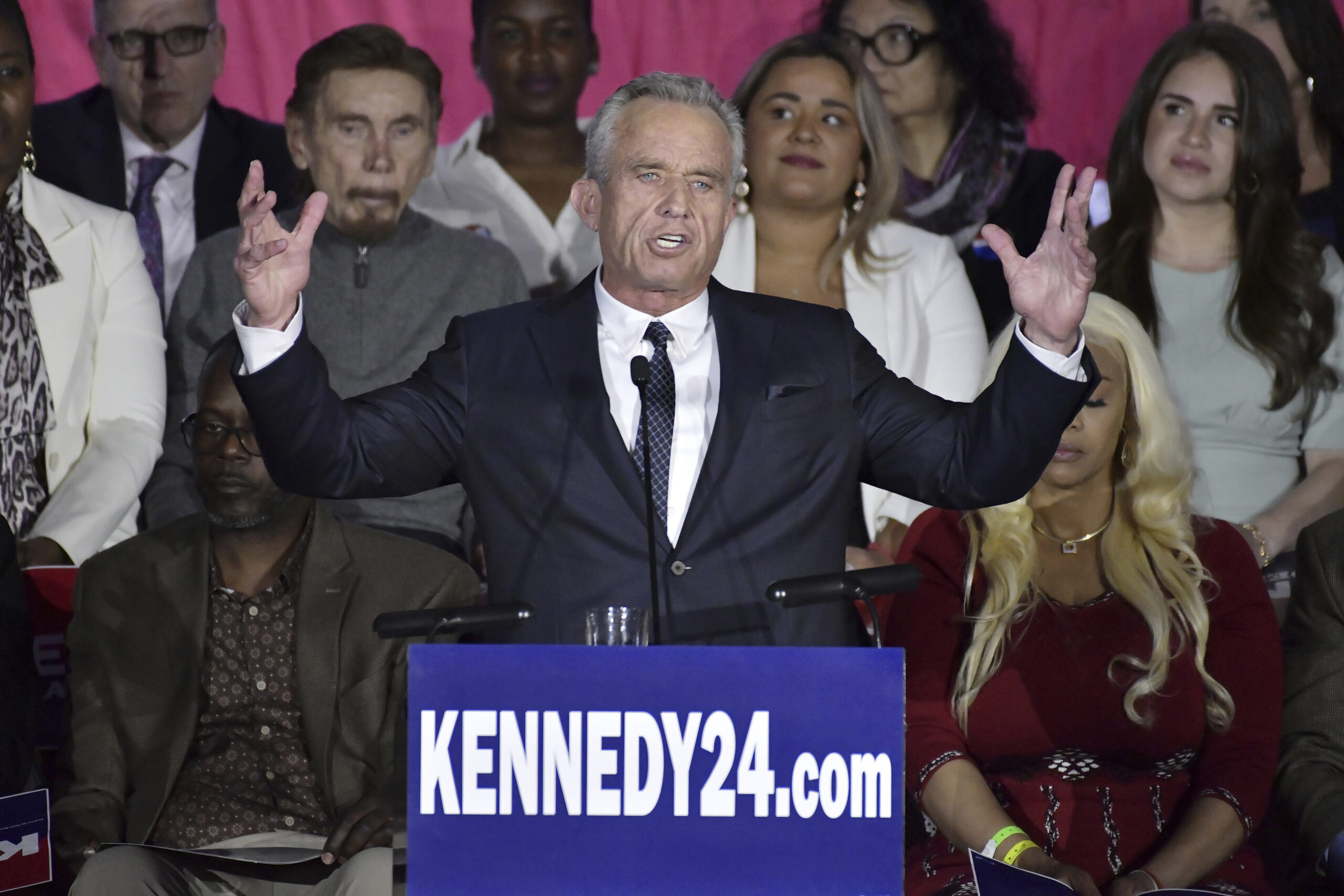 FILE - Robert F. Kennedy Jr. speaks at an event where he announced his run for president on April 1...