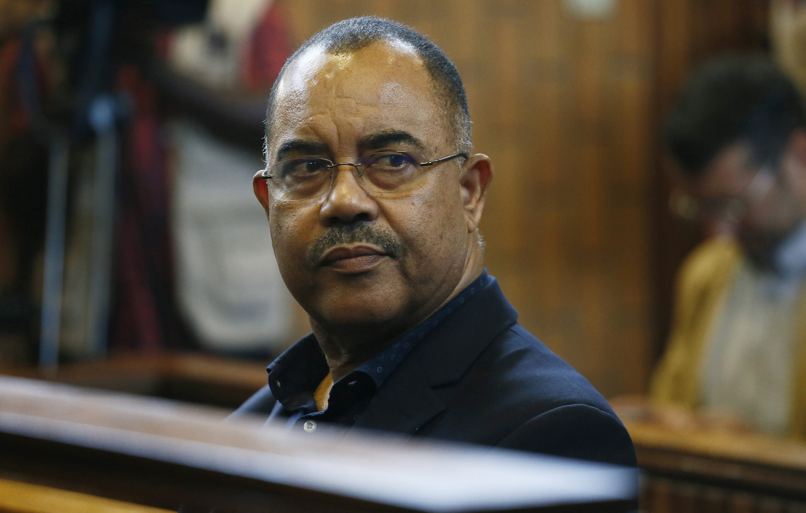 FILE - Former Mozambican finance minister, Manuel Chang, is seen in court in Kempton Park, Johannes...
