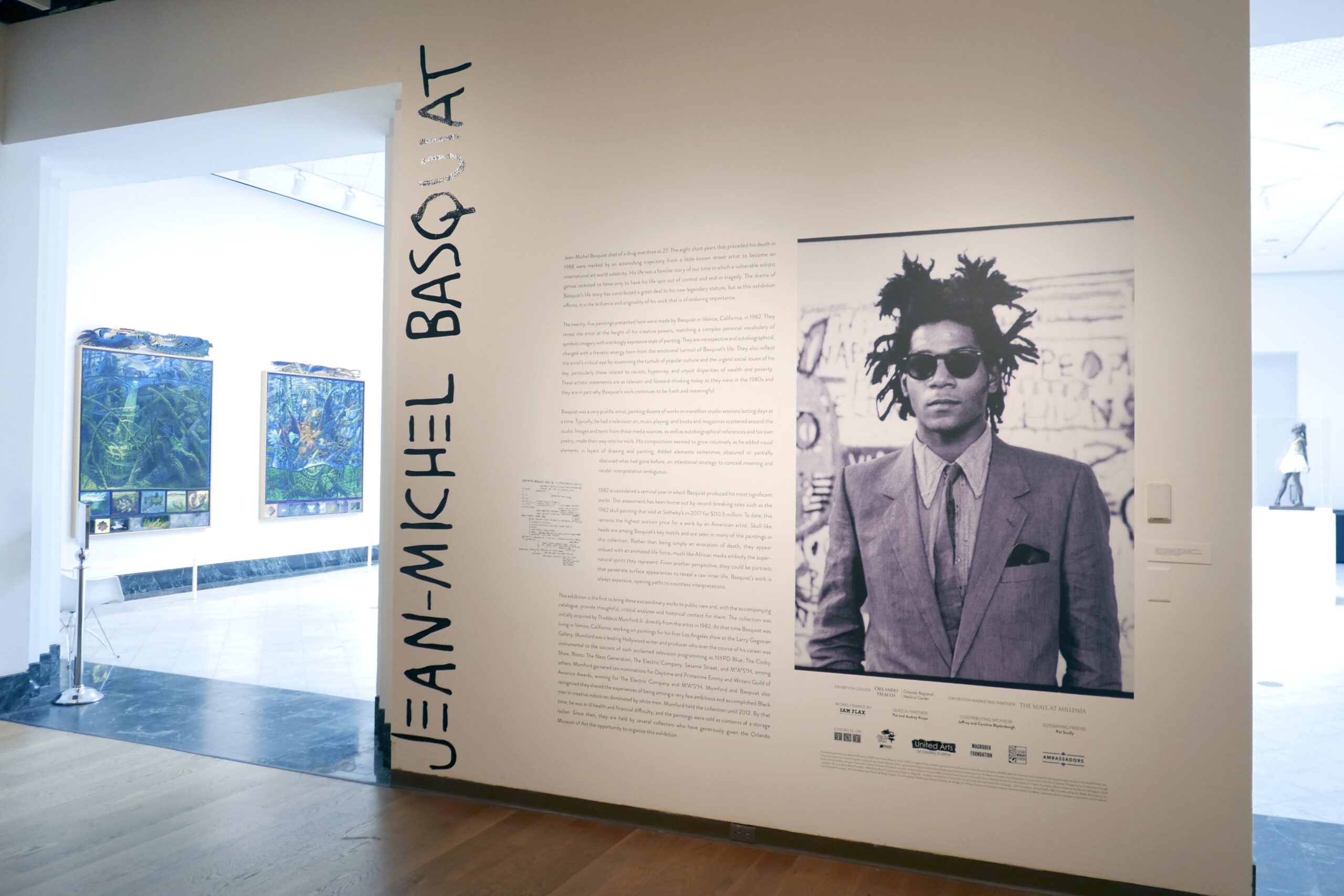 FILE - The entrance to an exhibit by artist Jean-Michel Basquiat is seen at the Orlando Museum of A...