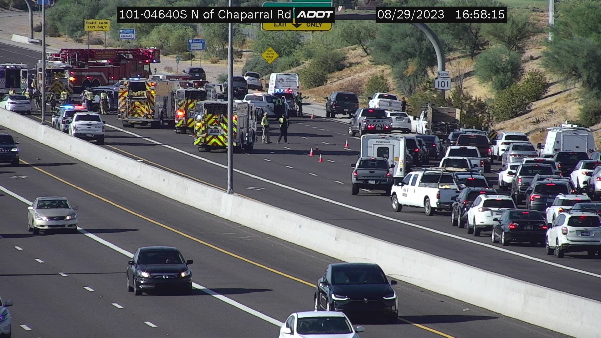 Loop 101 crash at Chapparal Road. (Arizona Department of Public Transportation)...