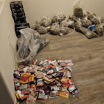 Cannabis vapes and pre-rolls, marijuana flower and psilocybin mushrooms seized in Tempe, Arizona, by the Maricopa County Sheriff's Office, on Aug. 2, 2023.