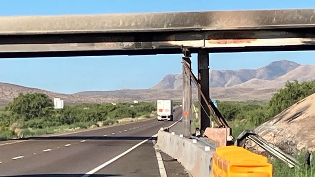 The bridge spanning I-10 on U.S. 191 was damaged in an early May fatal crash. (ADOT Photo)...