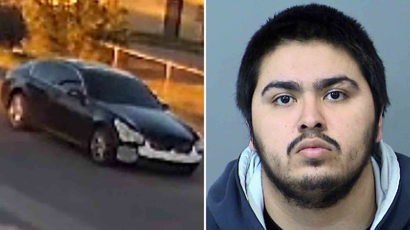 Mugshot and image of suspect's car...