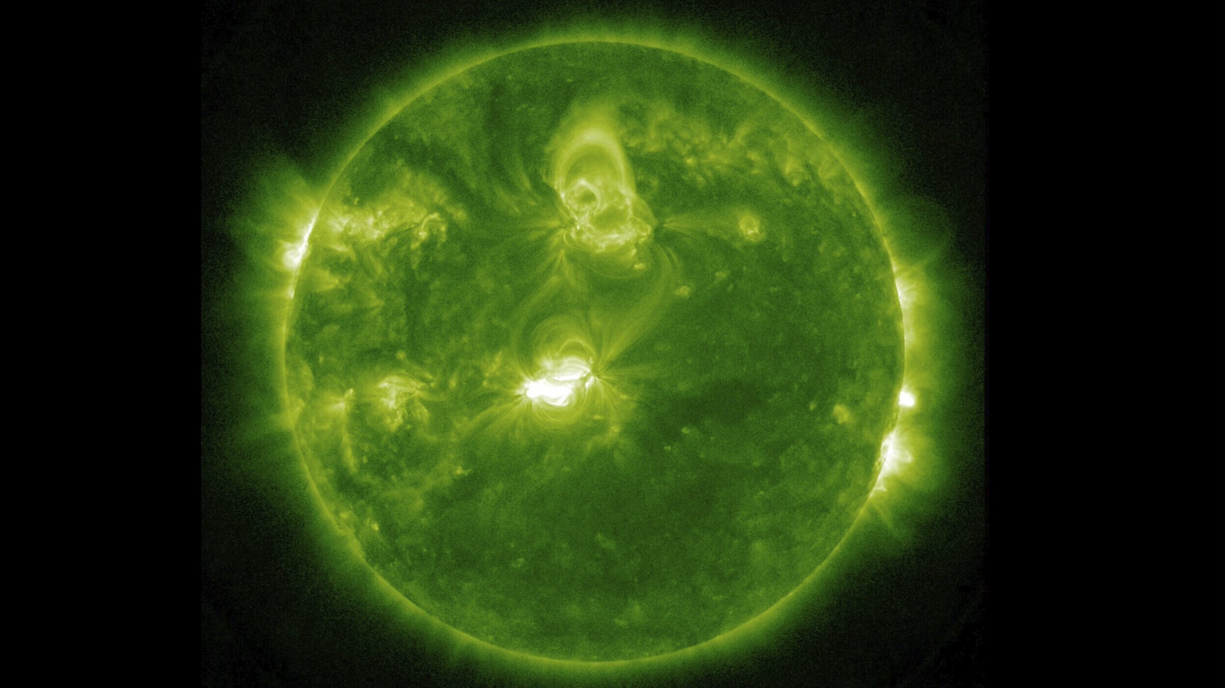 This image provided by NASA shows the Sun seen from the Solar Dynamics Observatory (SDO) satellite ...