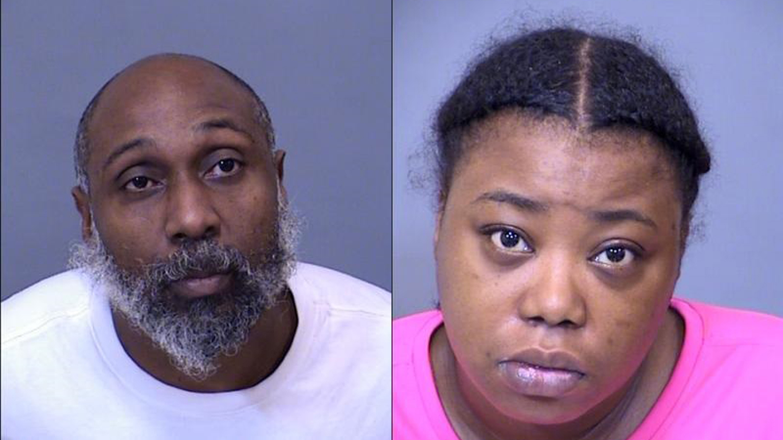 Kevin Lavell Rhymes, 44, and Laquasha Lachell Sebastian, 31, were arrested on child abuse and endan...