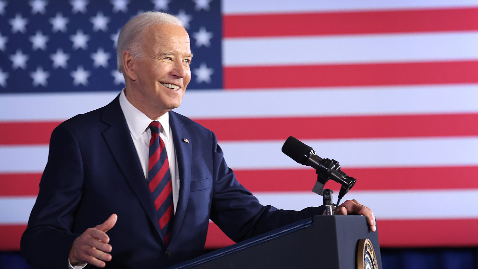 President Joe Biden speaks to guests at the Pieper-Hillside Boys and Girls Club on March 13, 2024, ...