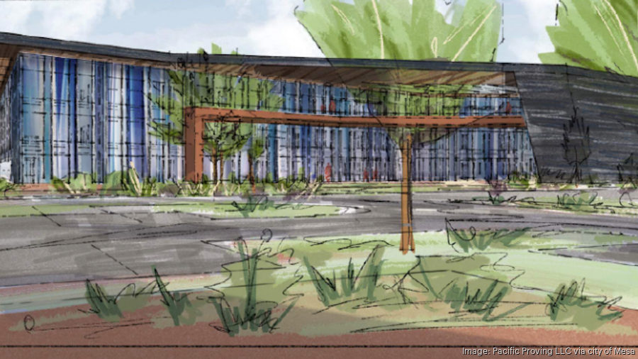 An artist's rendering of a building in the proposed Pacific Proving Technology Campus earmarked for...