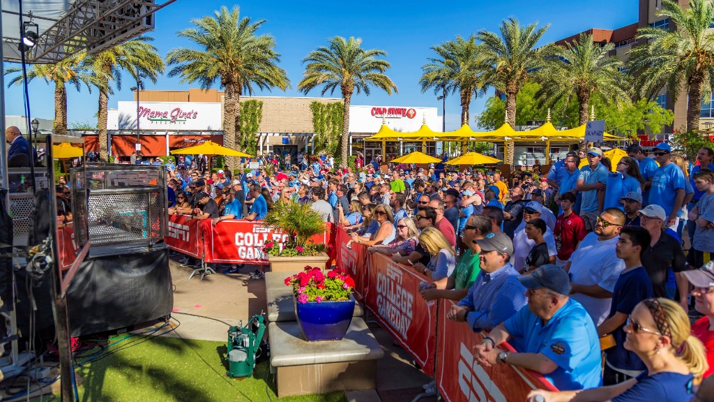 The famed set of ESPN's College GameDay will be hosted at Westgate Entertainment District in Glenda...