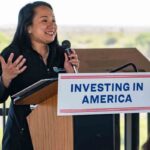 Bureau of Reclamation Commissioner Camille Calimlim Touton speaks about funding heading toward the Yuma East Wetlands. (Facebook Photo/Yuma East Wetlands)